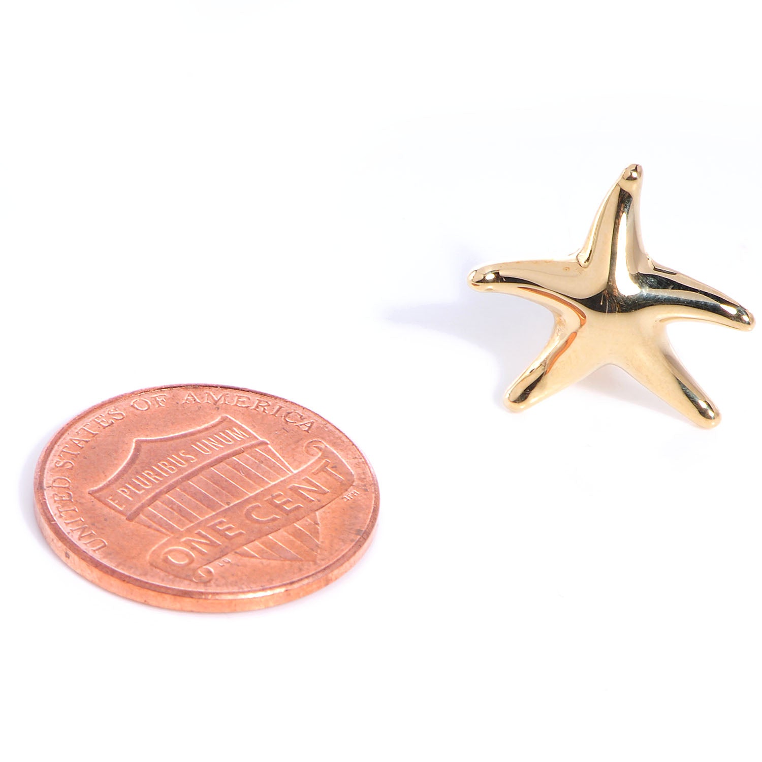 Tiffany 18K Yellow Gold 15mm Elsa Peretti Starfish Earrings 2 of 4