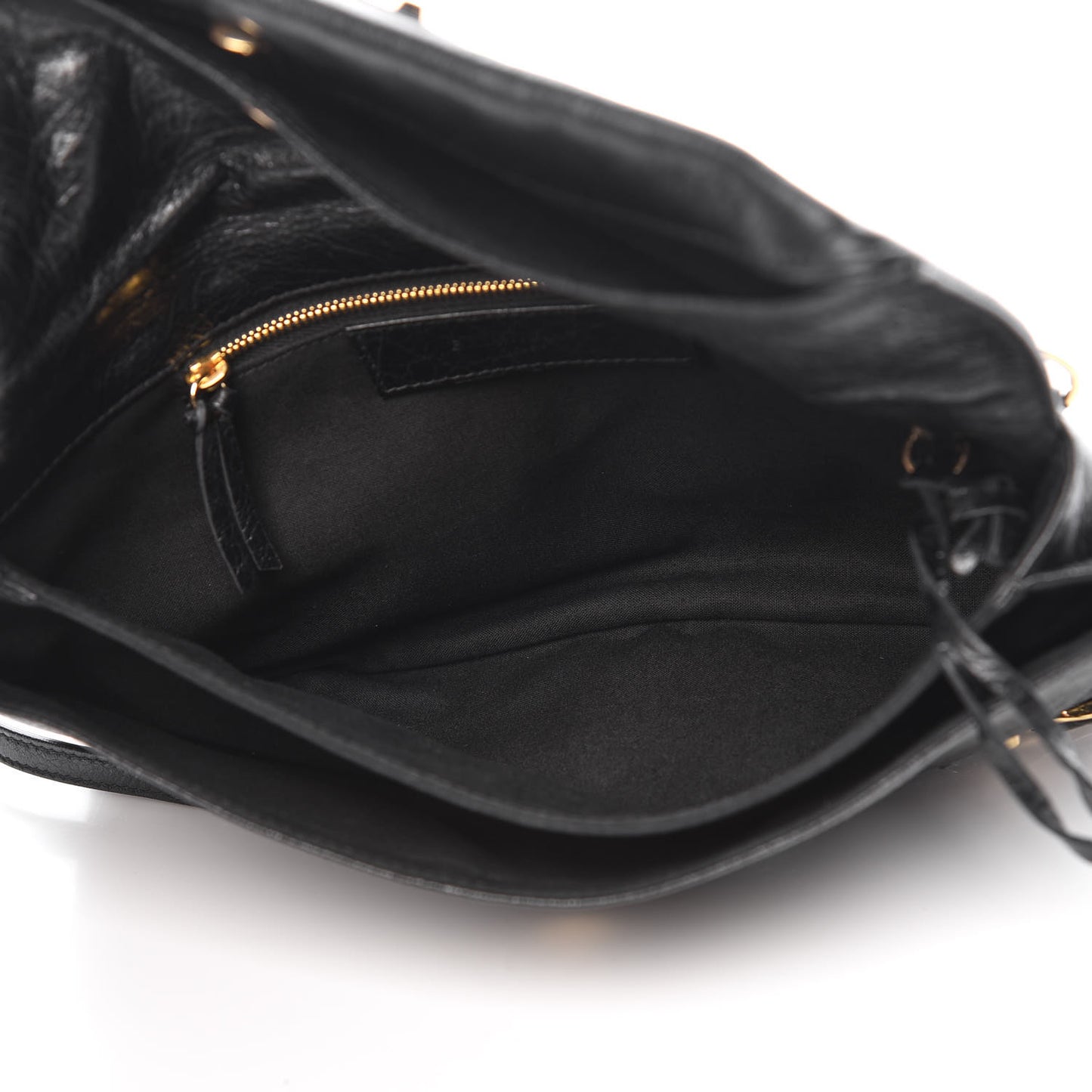 Agneau Classic Gold Hardware Envelope Clutch Black
