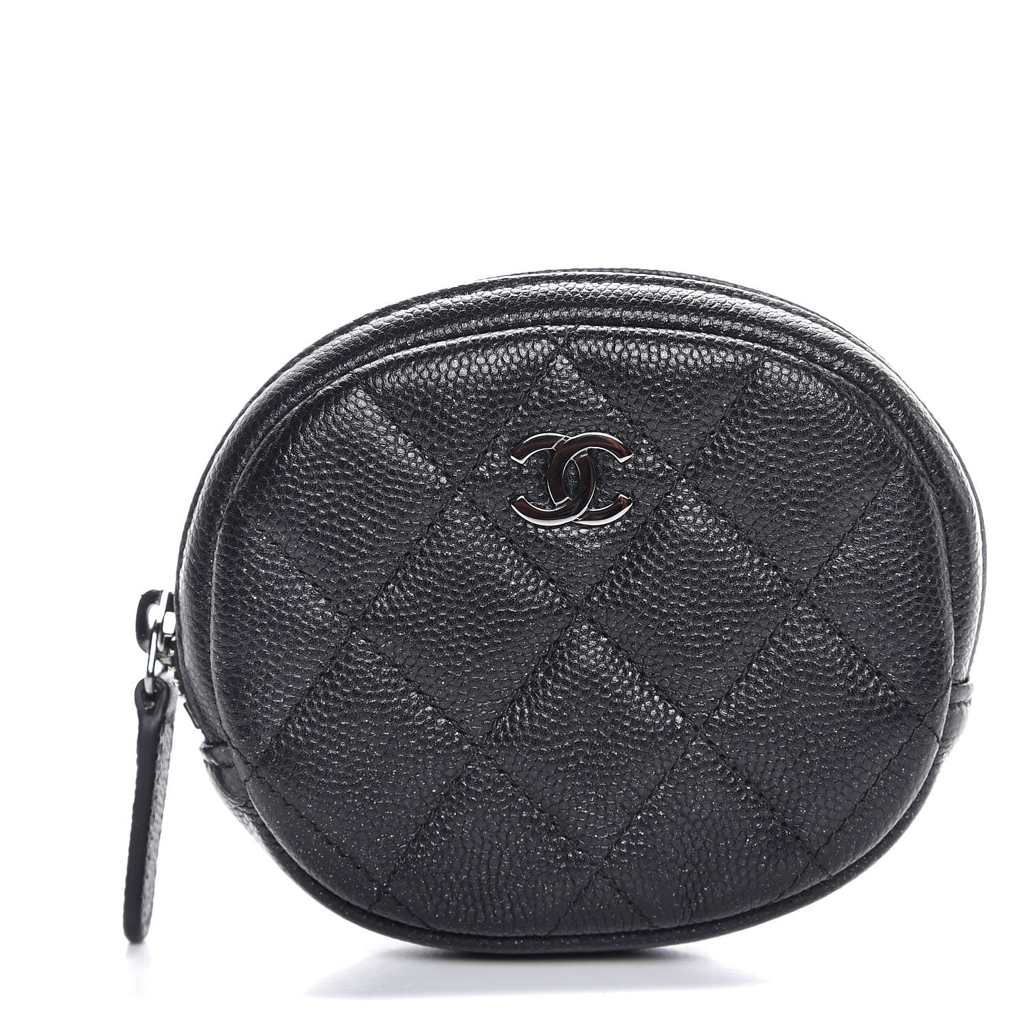 Chanel Iridescent Caviar Quilted Zip Around Classic Coin Purse Black 1 of 8