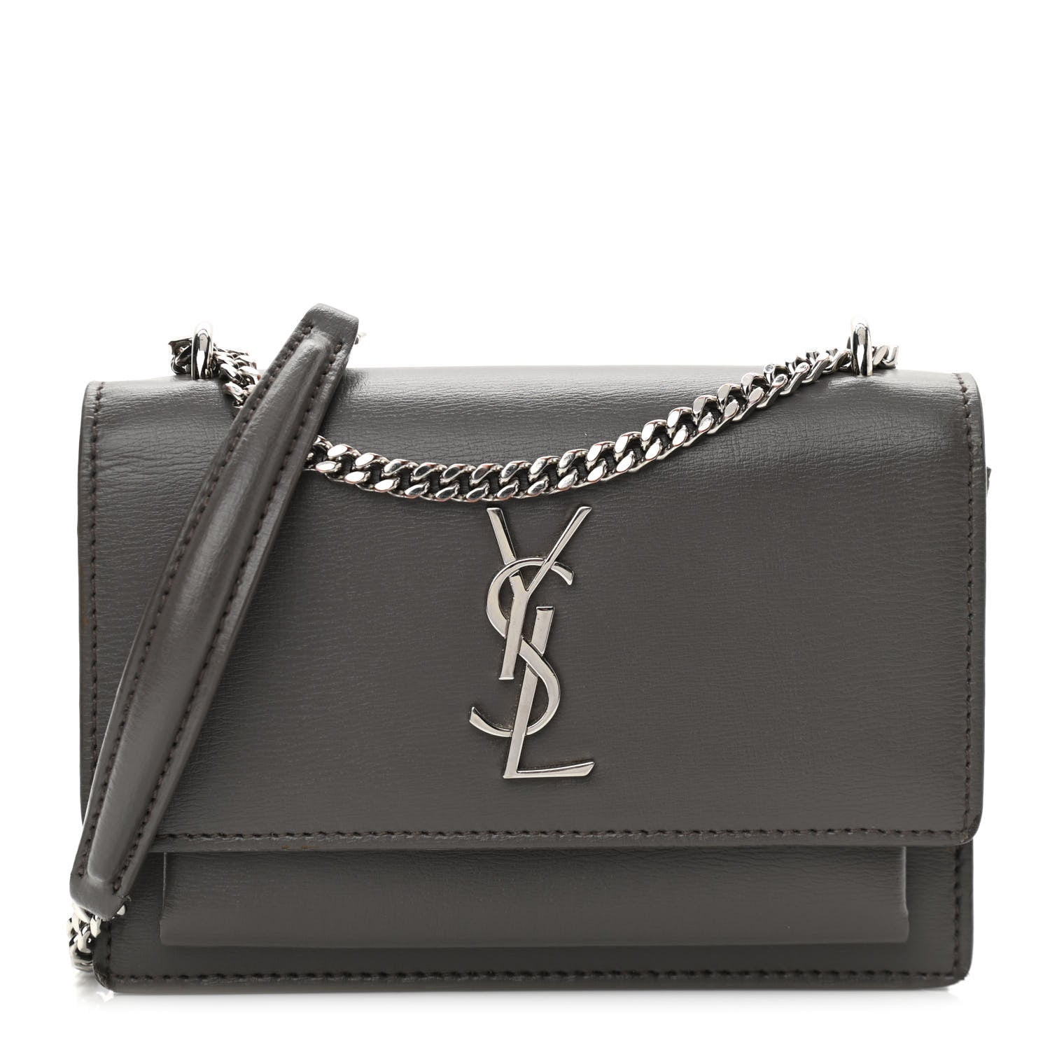 Saint Laurent Calfskin Monogram Sunset Chain Wallet Earth 1 of 17