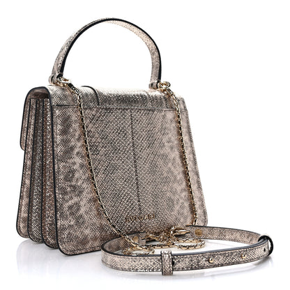 Bulgari Metallic Karung Serpenti Forever Top Handle White Agate 4 of 11