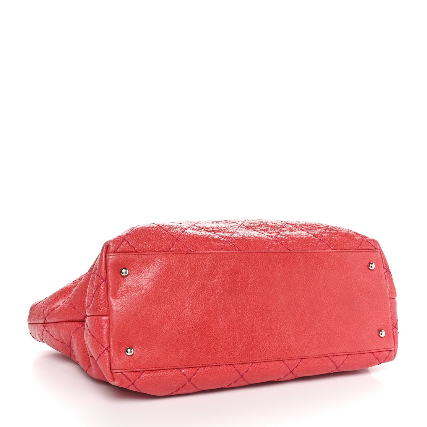 Glazed Calfskin Large On The Road Tote Red