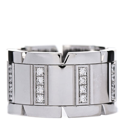 Cartier 18K White Gold Diamond 11mm Tank Francaise Ring 48 4.5 3 of 6