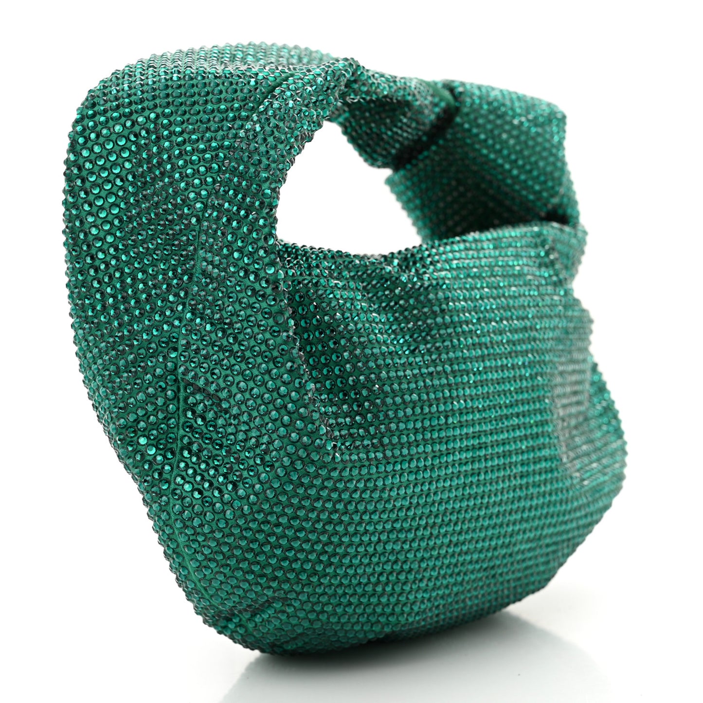 Crystal Embellished Satin Mini Hotfix Jodie Emerald