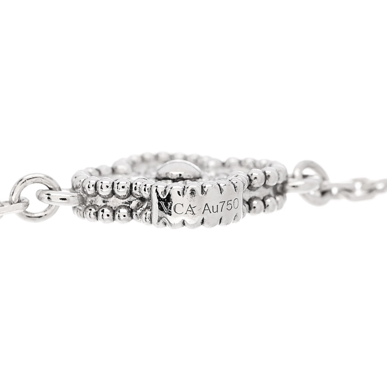Van Cleef & Arpels 18K White Gold Diamond 6 Motifs Sweet Alhambra Bracelet 3 of 5