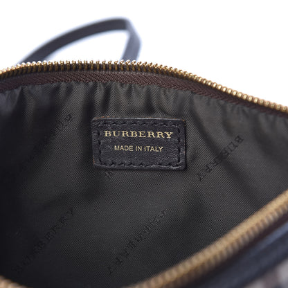 Burberry Haymarket Check Small Peyton Crossbody Clutch Bag Chocolate 6 of 8