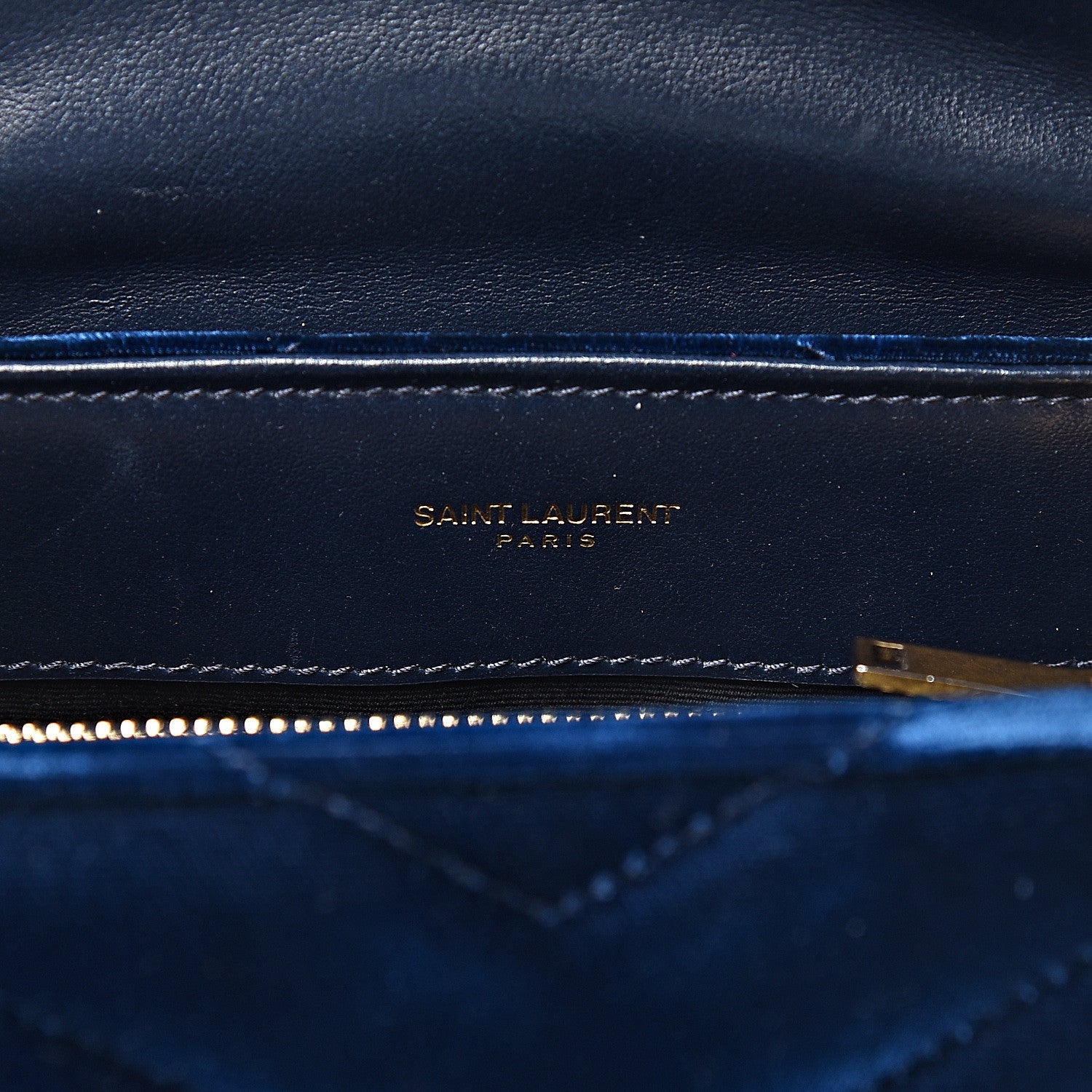 Saint Laurent Velvet Y Quilted Monogram Small Loulou Chain Satchel Medium Blue 6 of 21