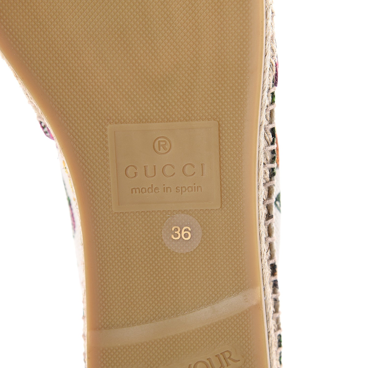 Gucci Canvas Flora Print Espadrilles 36 White Multicolor Fuxia 6 of 7