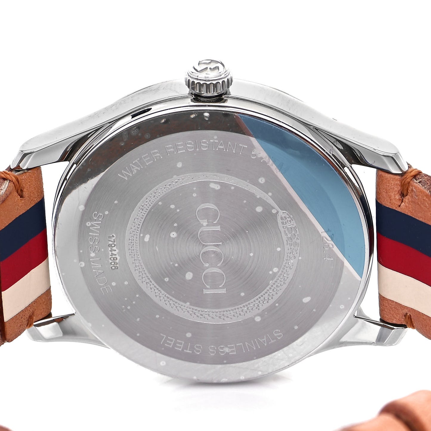 Stainless Steel Calfskin 38mm G-Timeless Stripe Web Quartz Watch Brown