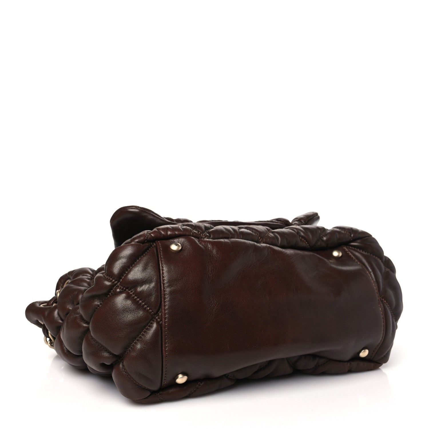 Chanel Lambskin Bubble Quilt Accordion Flap Dark Brown 4 of 10
