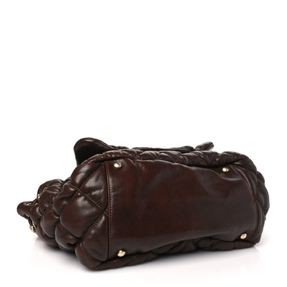 Chanel Lambskin Bubble Quilt Accordion Flap Dark Brown 4 of 10