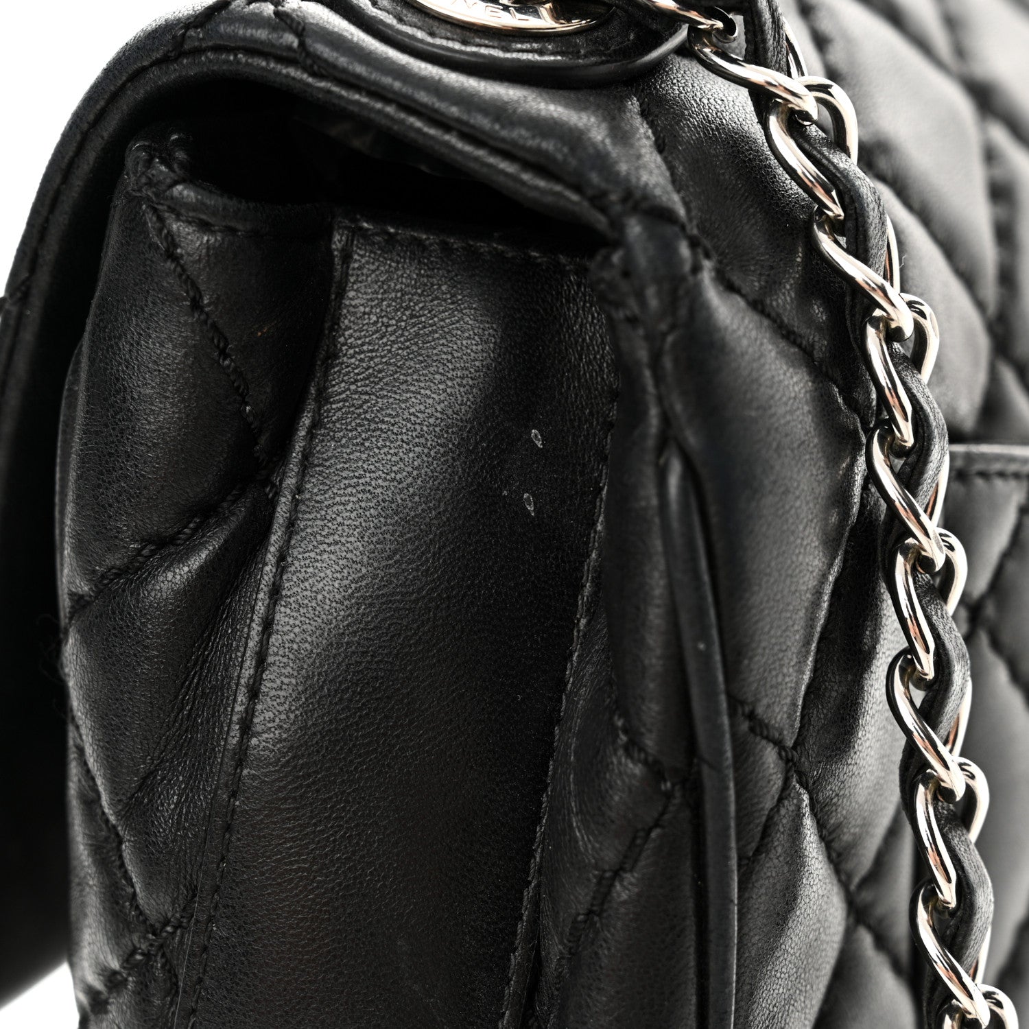 Chanel Lambskin Quilted Jumbo Easy Carry Flap Black 1553733