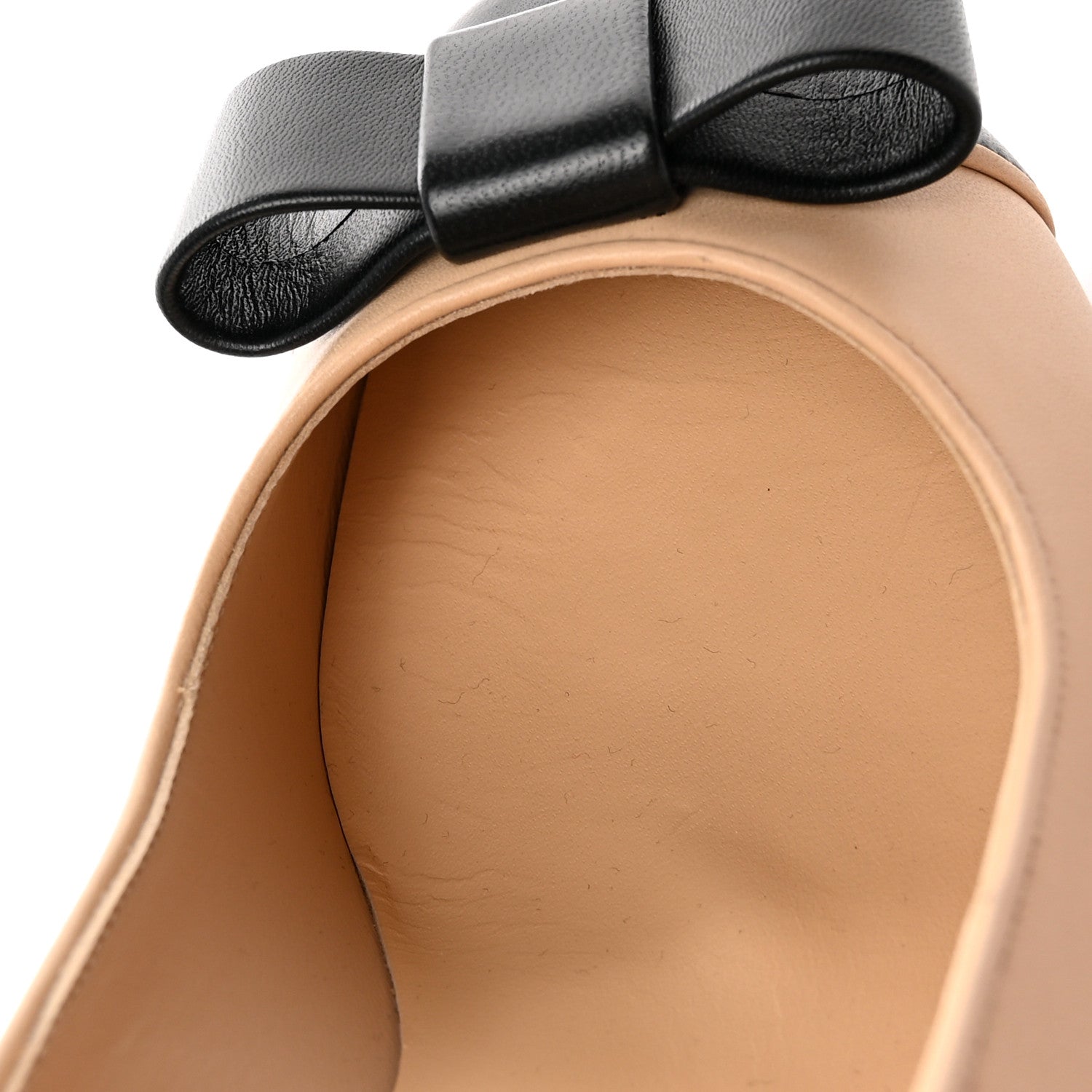 Chanel Lambskin Cap Toe Bow Pumps 40 Beige Black 10 of 14