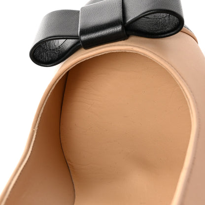 Chanel Lambskin Cap Toe Bow Pumps 40 Beige Black 10 of 14
