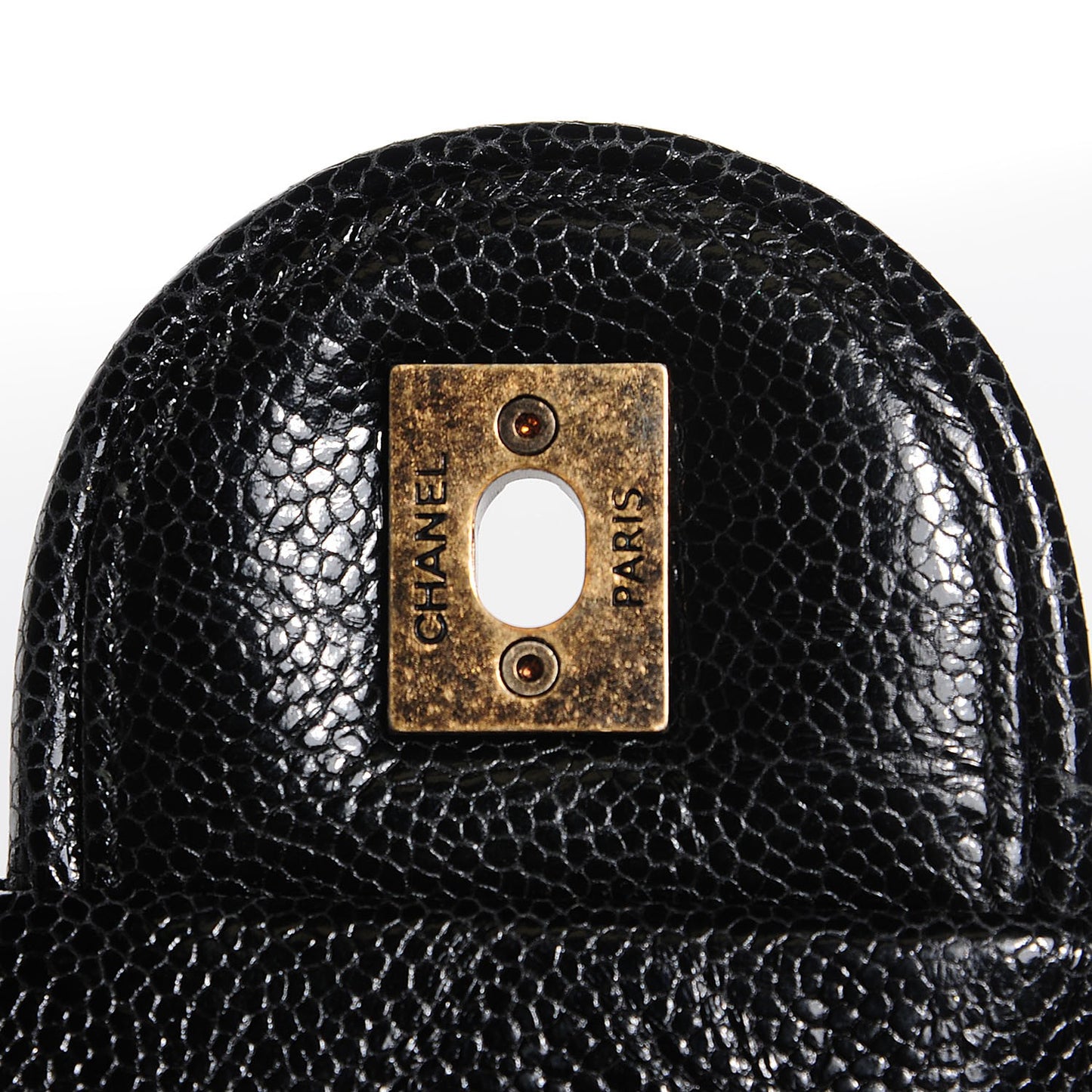 Crumpled Grained Calfskin Large Shiva Flap Black