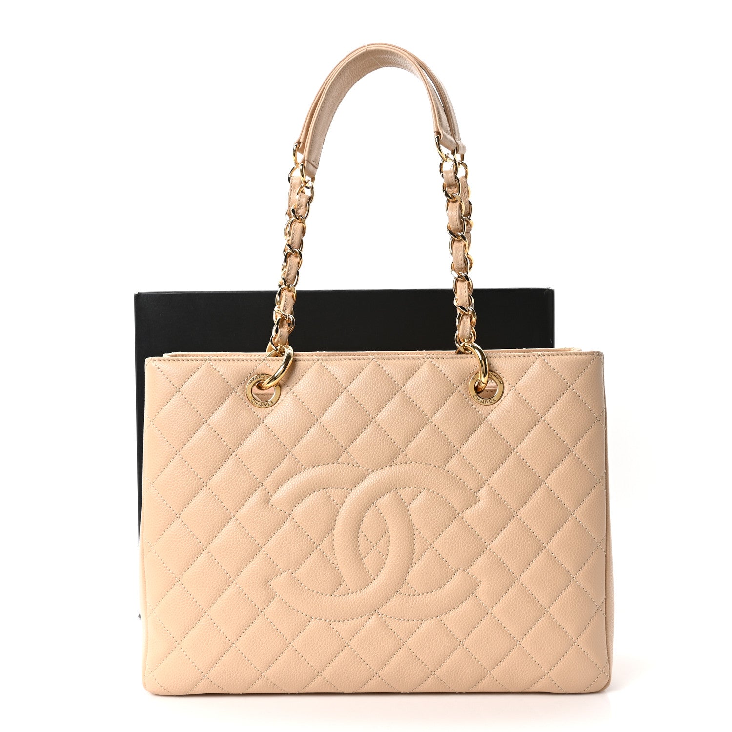 Chanel Caviar Quilted Grand Shopping Tote GST Beige Clair 20 of 21