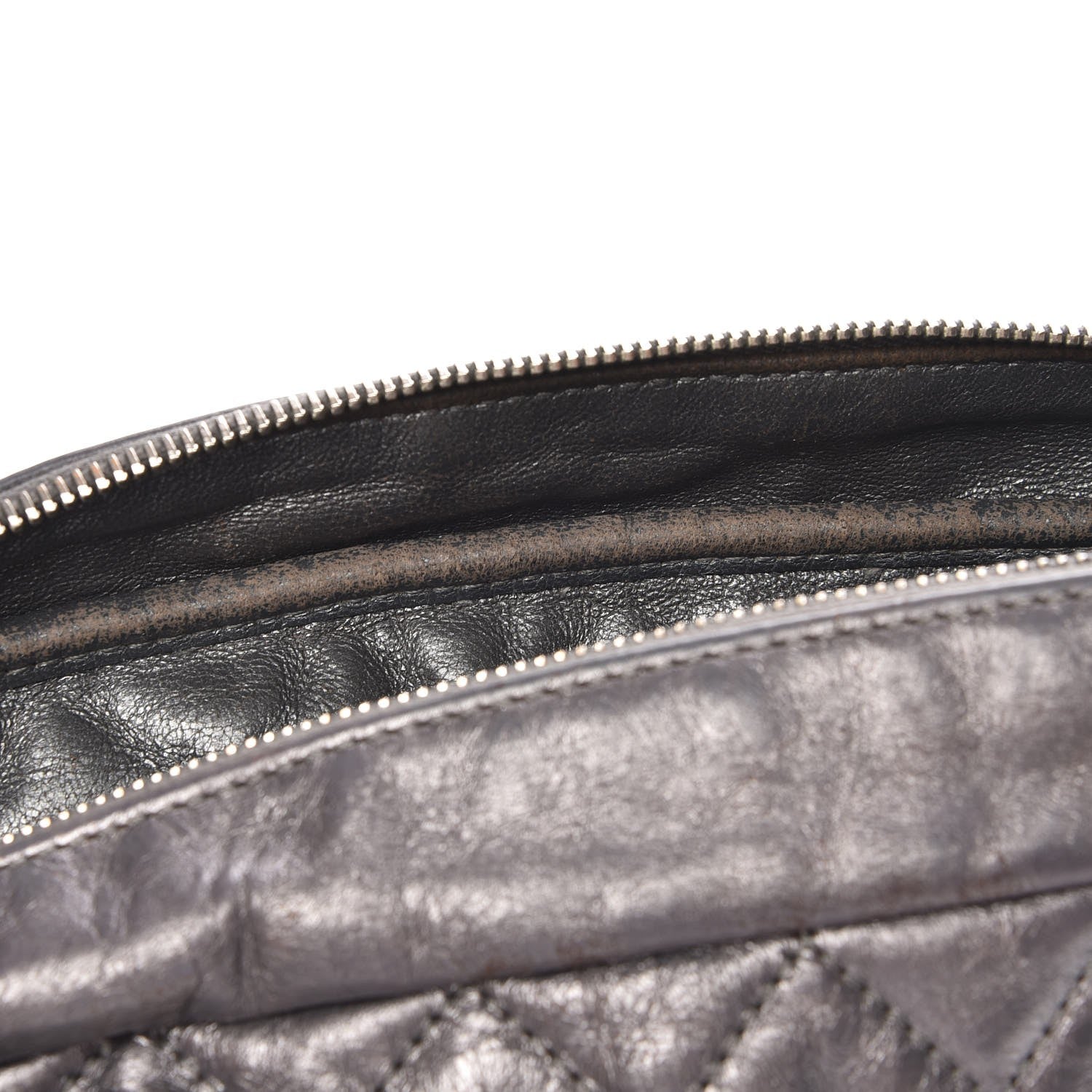 Chanel Metallic Aged Calfskin Quilted Medium Reissue Camera Case Dark Silver 9 of 10