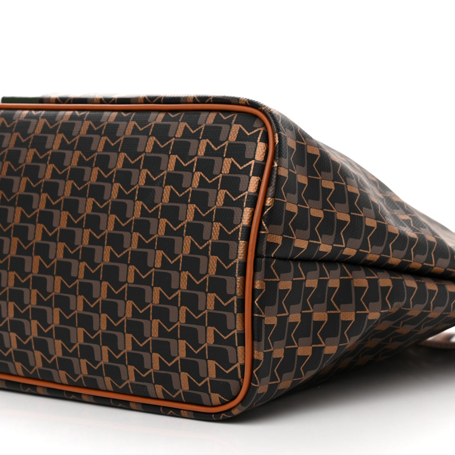 Grained Calfskin Canvas 1920 Oh! Tote Ruban MM Carbon Bronze Cognac