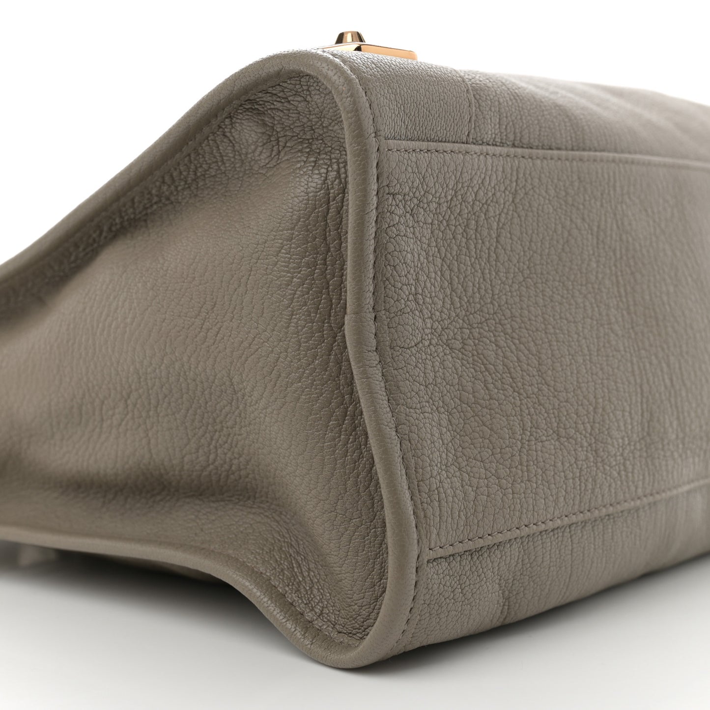 Chevre Gold Metallic Edge Hardware City Gris Taupe