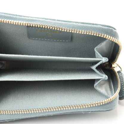 Chanel Iridescent Caviar Quilted Zip Coin Purse Light Blue 5 of 8
