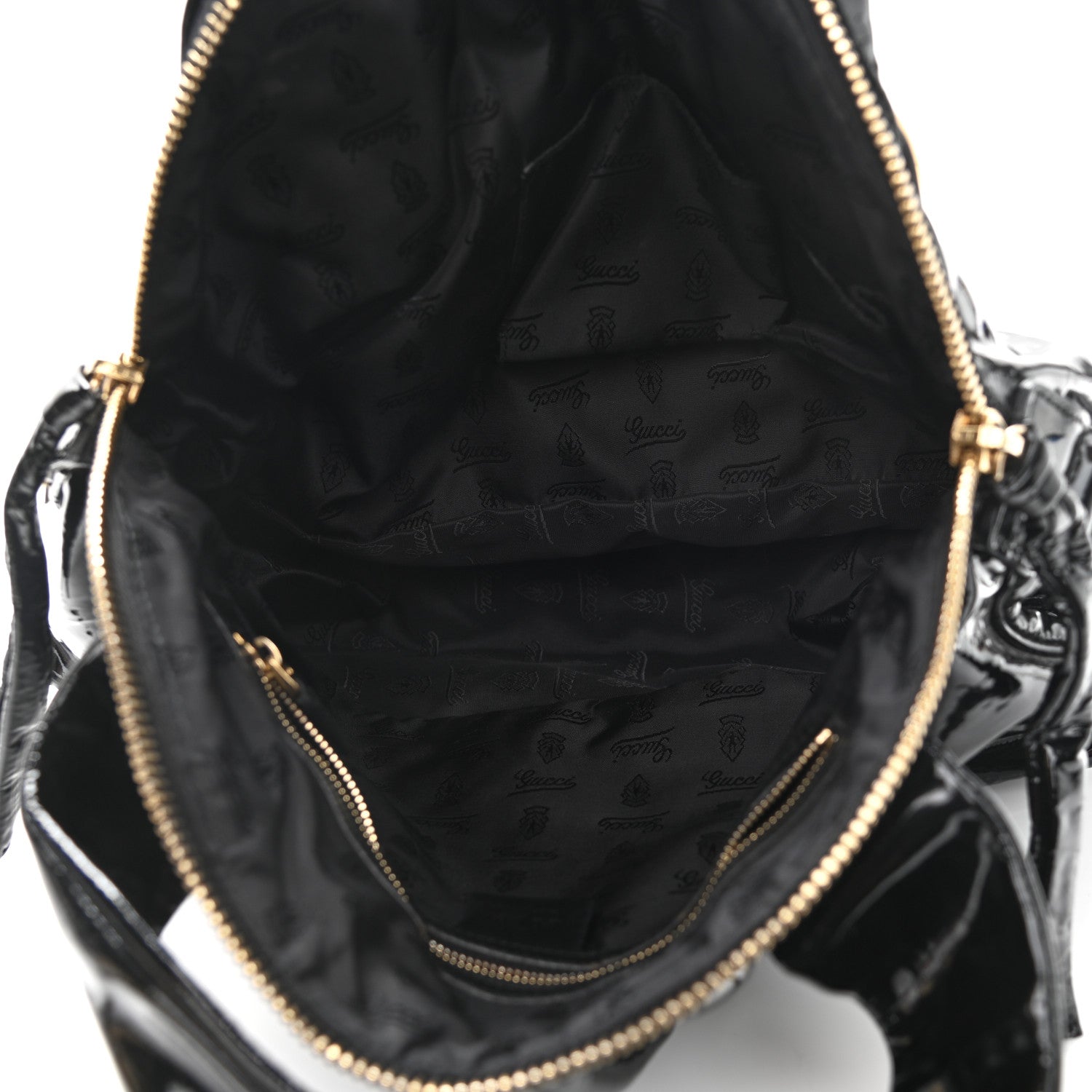 Gucci Patent Medium Hysteria Top Handle Bag Black 5 of 13