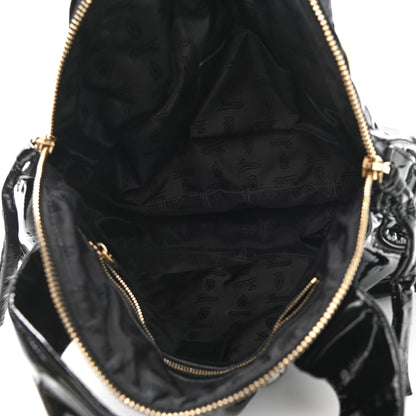 Gucci Patent Medium Hysteria Top Handle Bag Black 5 of 13