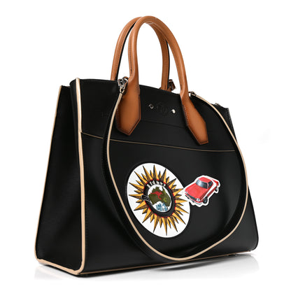 Louis Vuitton Calfskin World Tour City Steamer MM Black 3 of 9
