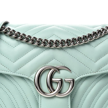Gucci Calfskin Matelasse Small GG Marmont Shoulder Bag Water Green 11 of 12