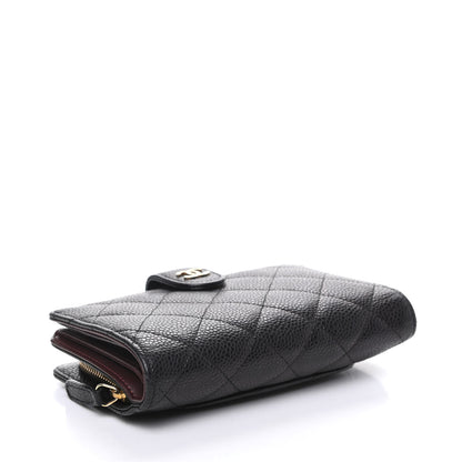 Chanel Caviar Quilted Zipped Pocket Wallet Black 4 of 10
