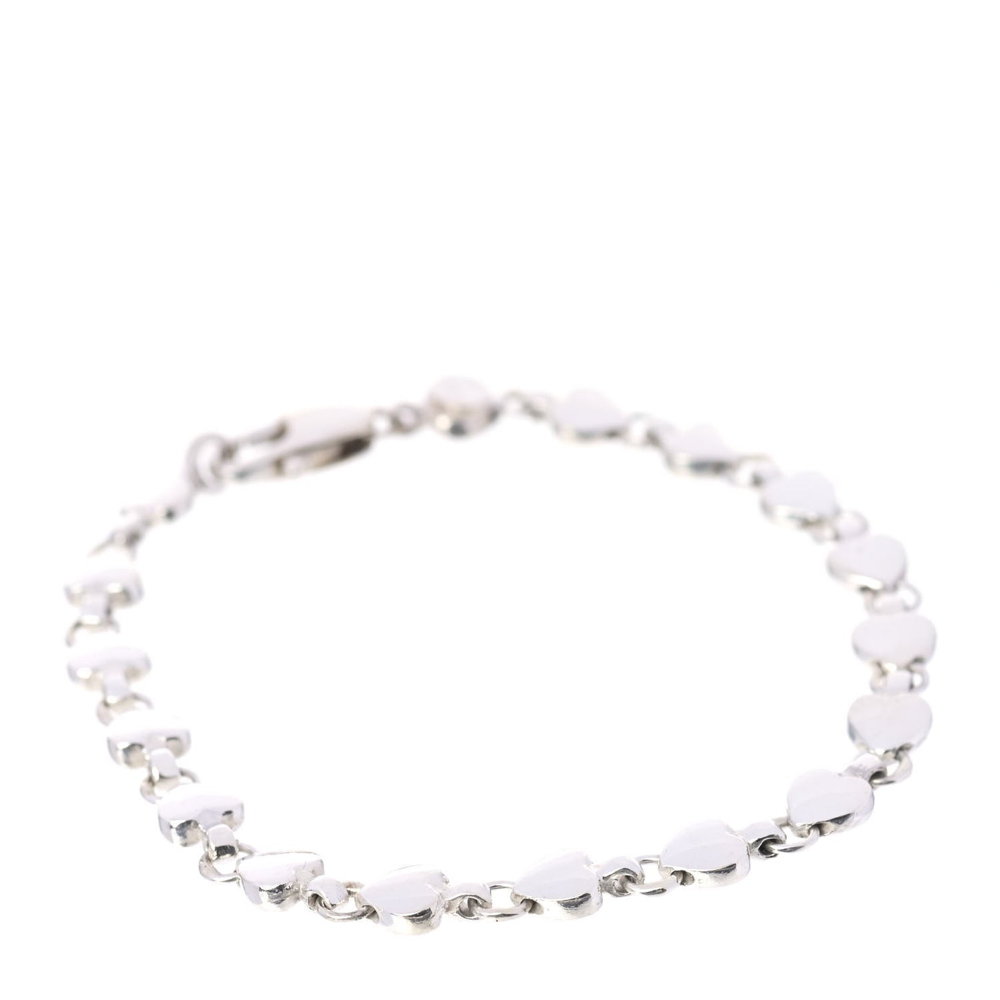 Sterling Silver Chain of Heart Bracelet