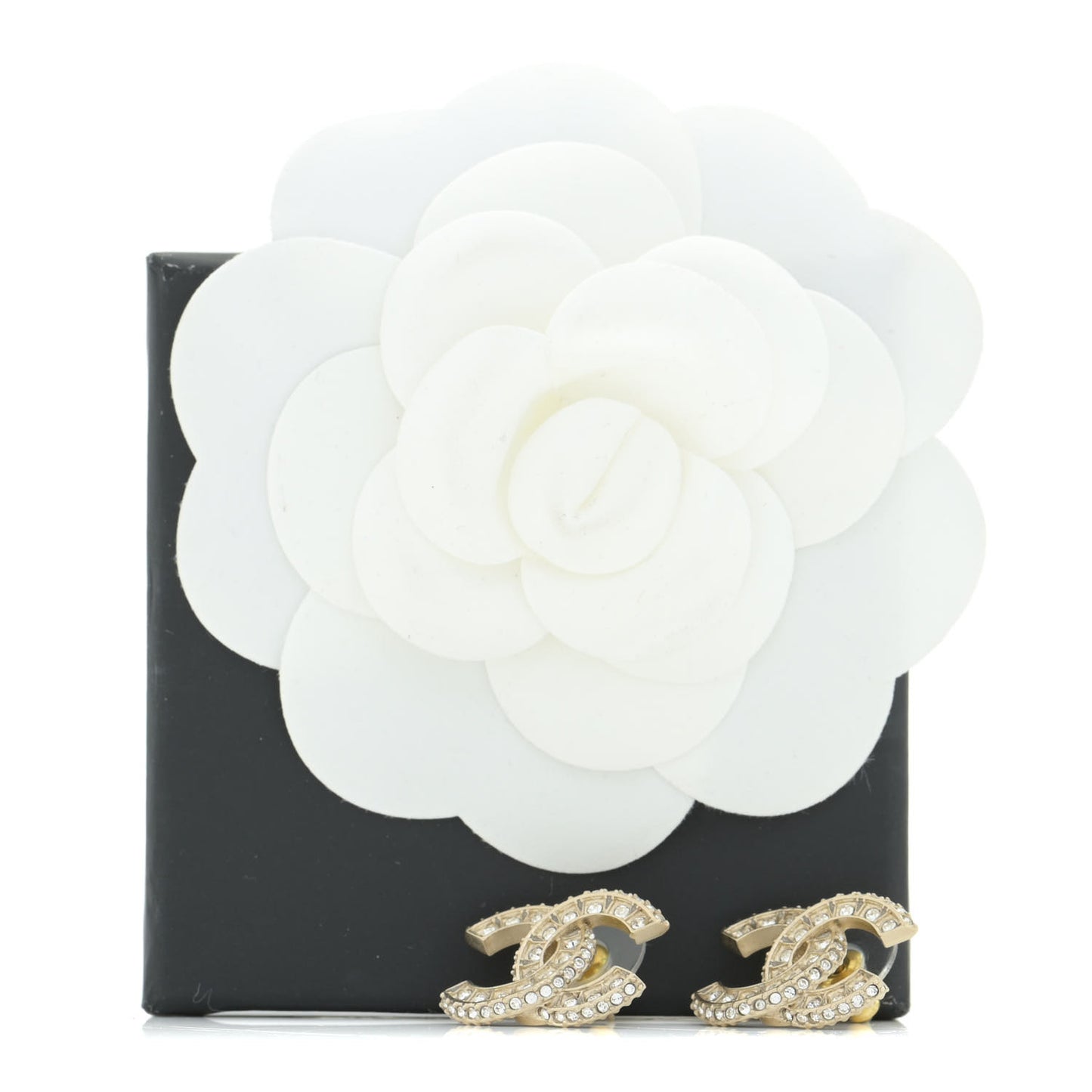 Crystal Timeless CC Earrings Light Gold