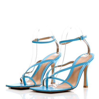 Bottega Veneta Lambskin Stretch Multi Strap 90mm Sandals 39.5 Sky Blue 3 of 11