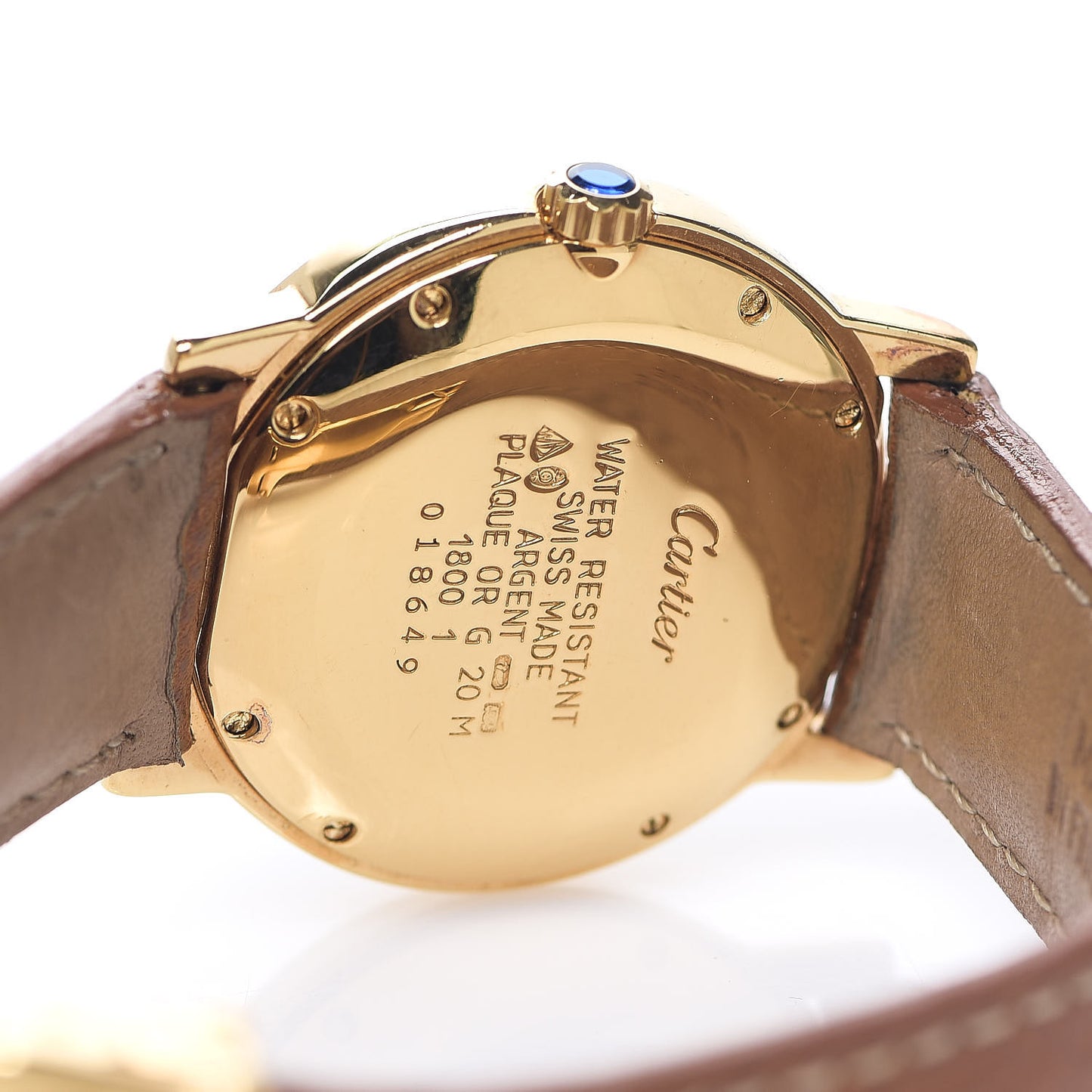 Sterling Silver Vermeil Calfskin 33mm Must De Quartz Watch Brown
