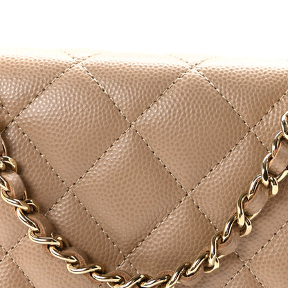Chanel Caviar Quilted Wallet on Chain WOC Beige 9 of 12