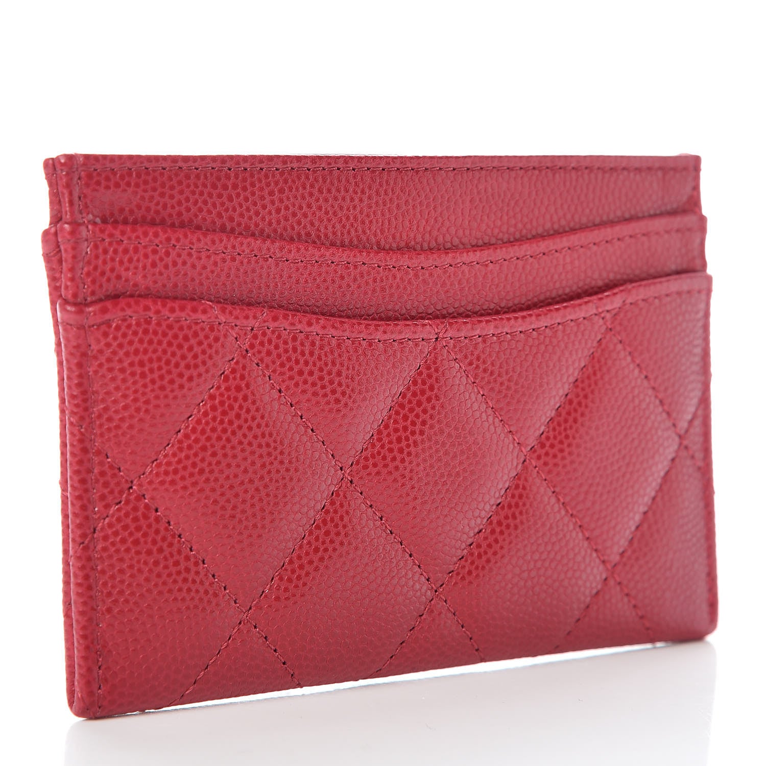 Chanel Caviar Quilted Card Holder Dark Pink 3 of 10