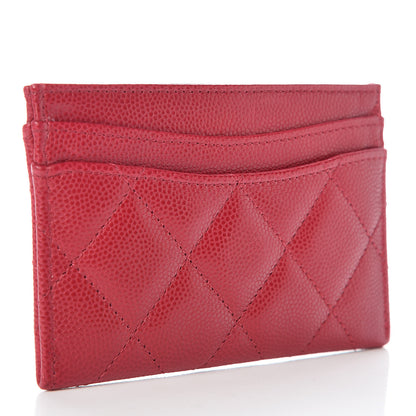 Chanel Caviar Quilted Card Holder Dark Pink 3 of 10