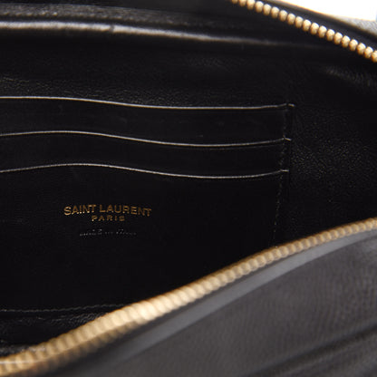 Saint Laurent Grain De Poudre Matelasse Monogram Mini Lou Camera Bag Black 6 of 11