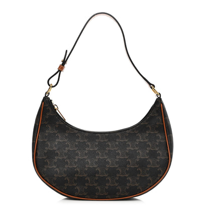 Celine Triomphe Canvas Calfskin Ava Shoulder Bag Tan 1 of 10