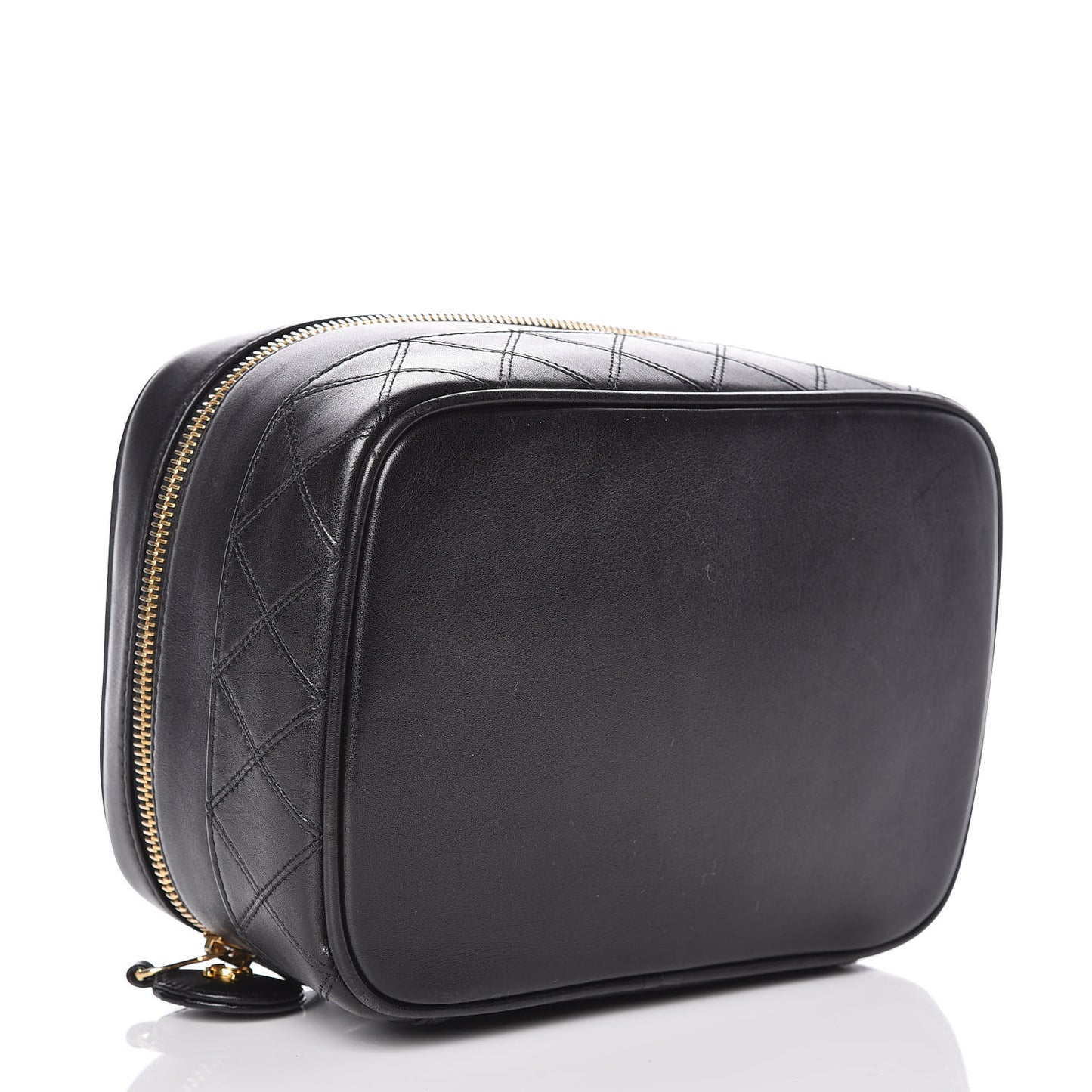 Lambskin Vanity Cosmetic Bag Black
