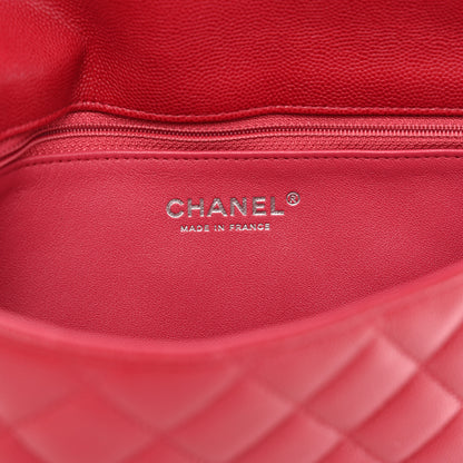 Chanel Caviar Quilted Flap Clutch Dark Pink 6 of 10