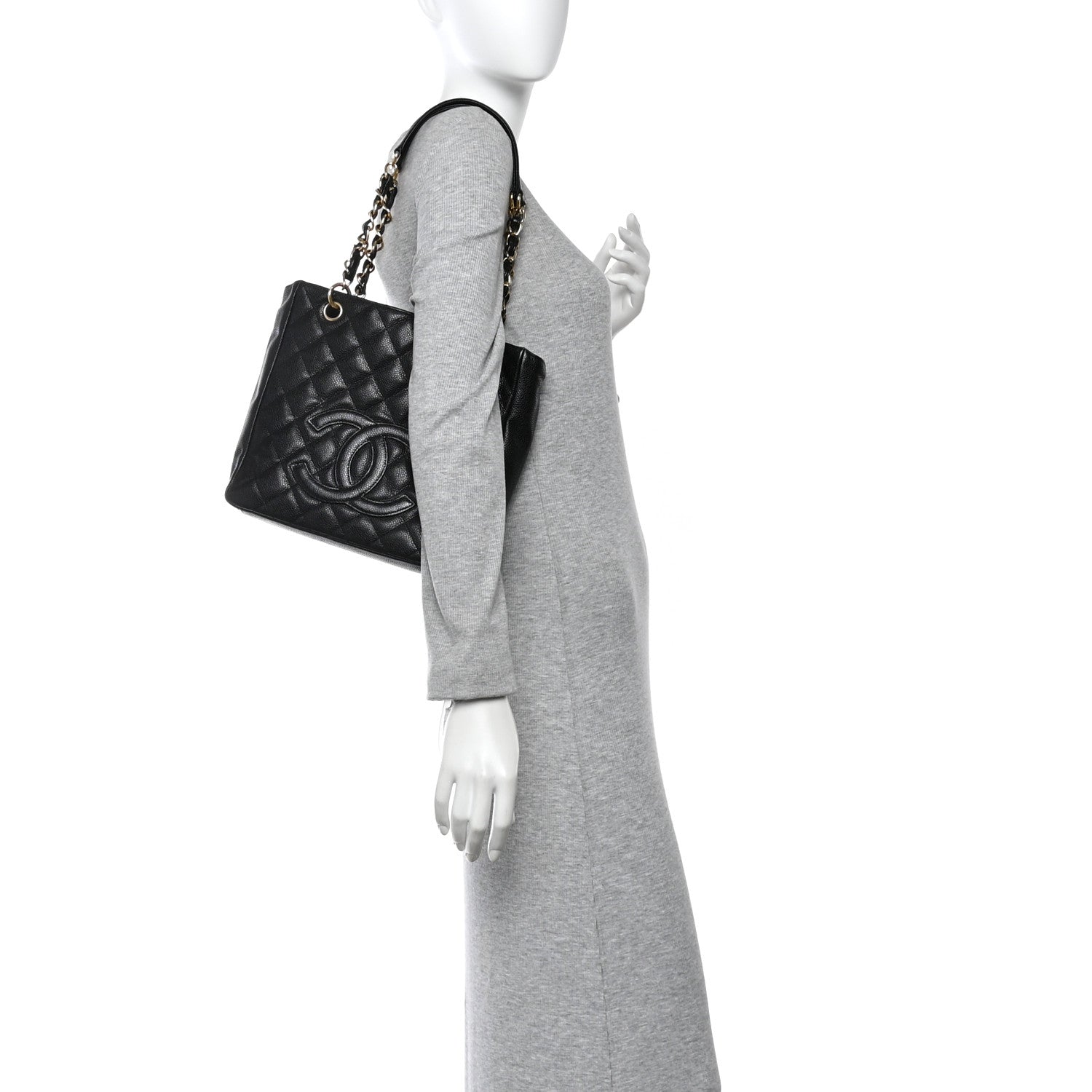 Chanel Caviar Quilted Petit Shopping Tote PST Black 2 of 14