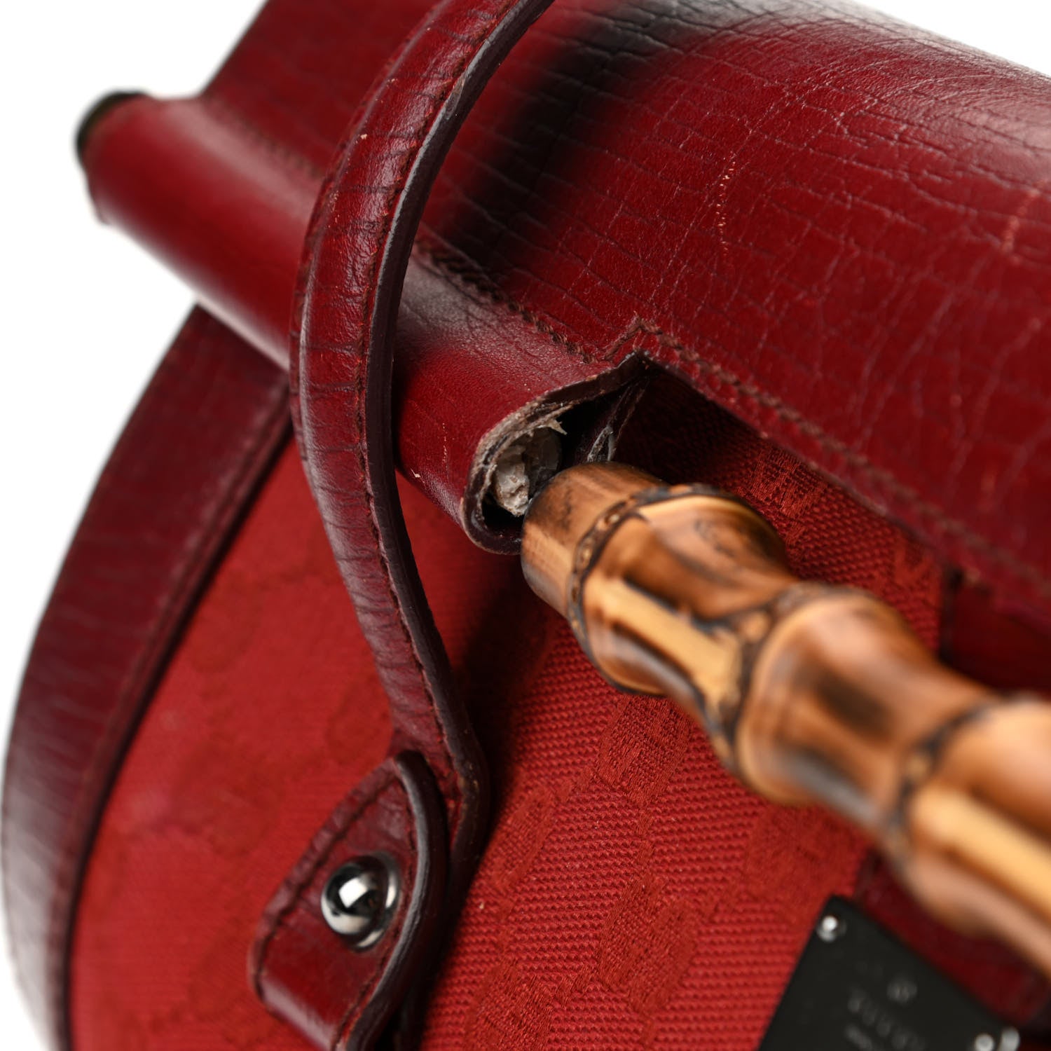 Gucci Monogram Bamboo Bullet Bag Red 13 of 17