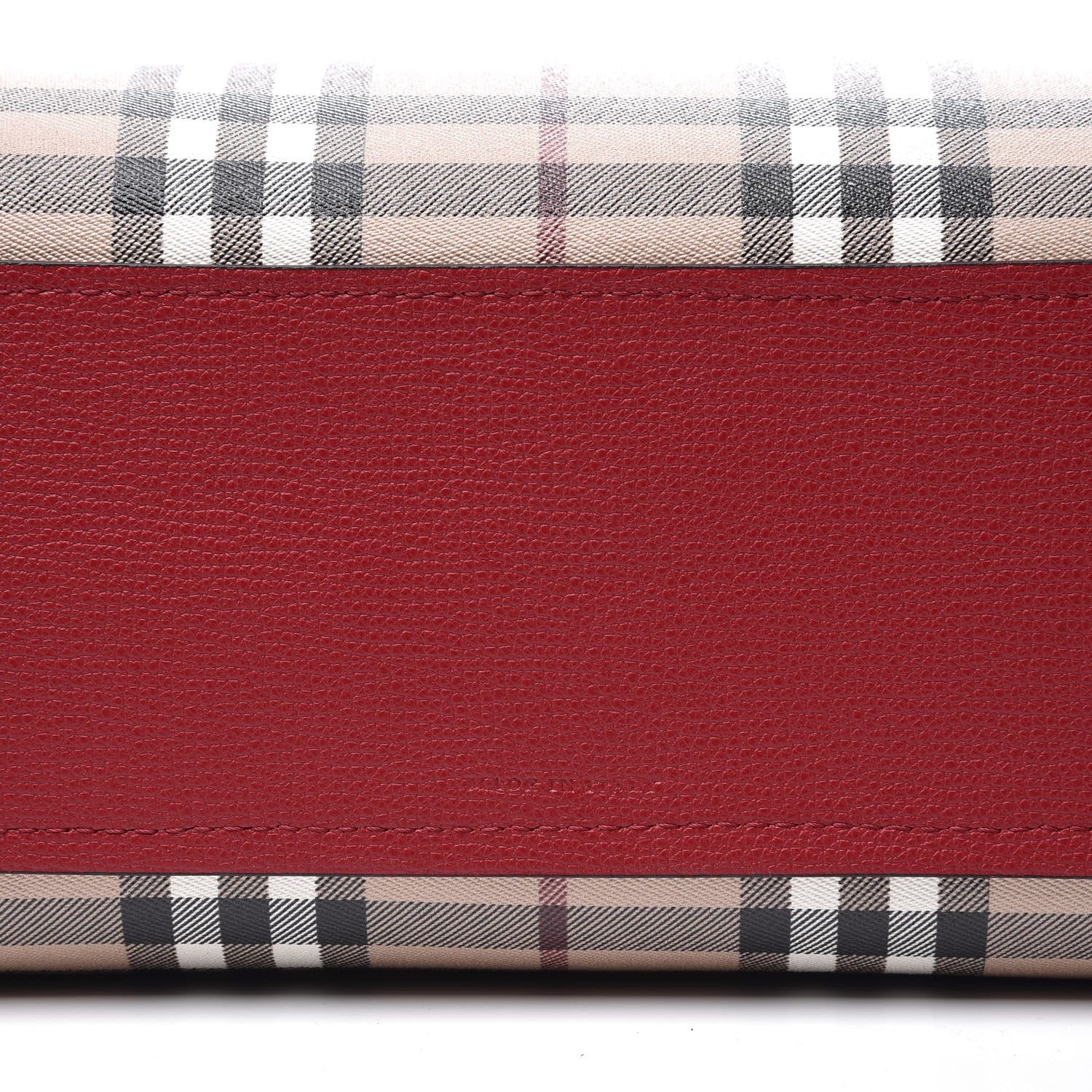 Burberry Grainy Calfskin Haymarket Check Small Reversible Tote Red 7 of 10