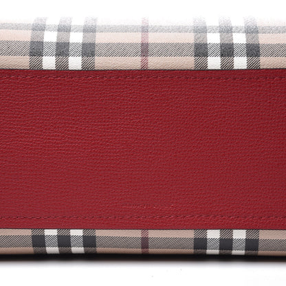 Burberry Grainy Calfskin Haymarket Check Small Reversible Tote Red 7 of 10