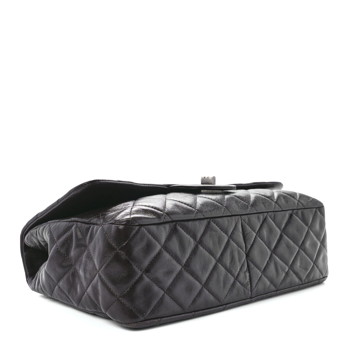 Washed Lambskin Quilted Jumbo Hybrid Reissue Flap Dark Brown
