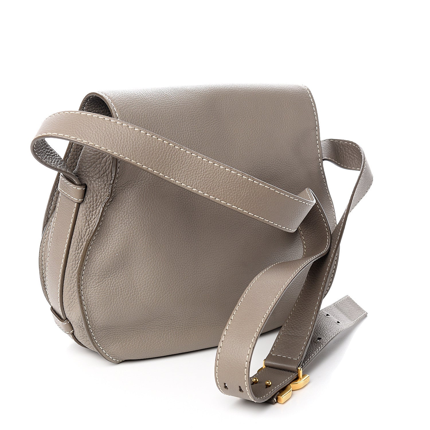 Chloe Calfskin Medium Marcie Round Crossbody Bag Cashmere Grey 2 of 9
