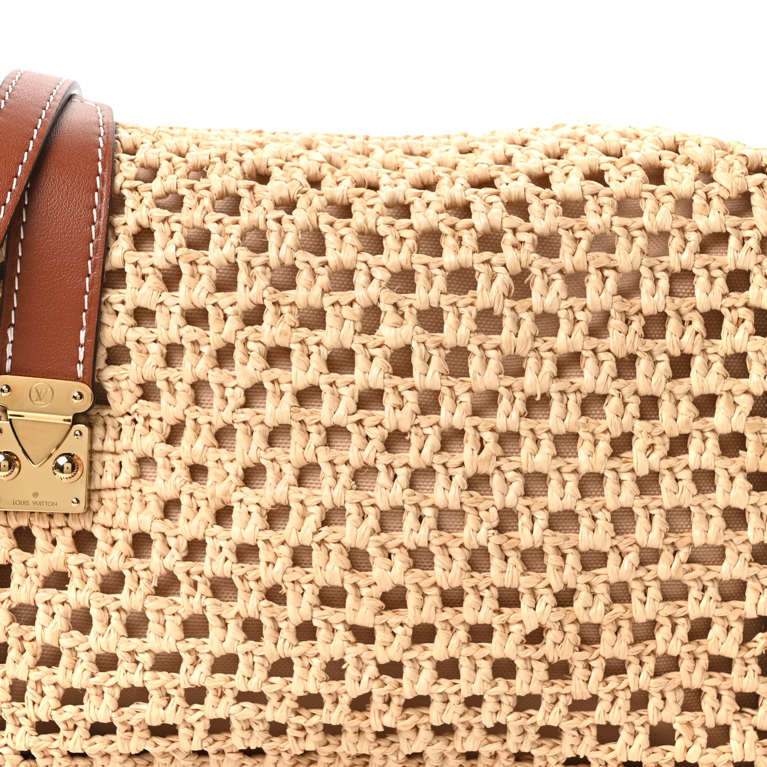 Louis Vuitton Raffia Side Trunk MM Natural Brown 6 of 9