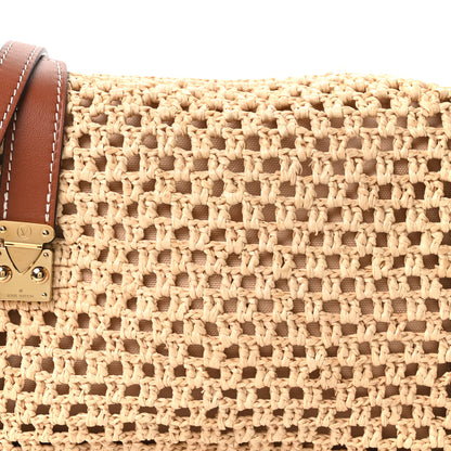 Louis Vuitton Raffia Side Trunk MM Natural Brown 6 of 9