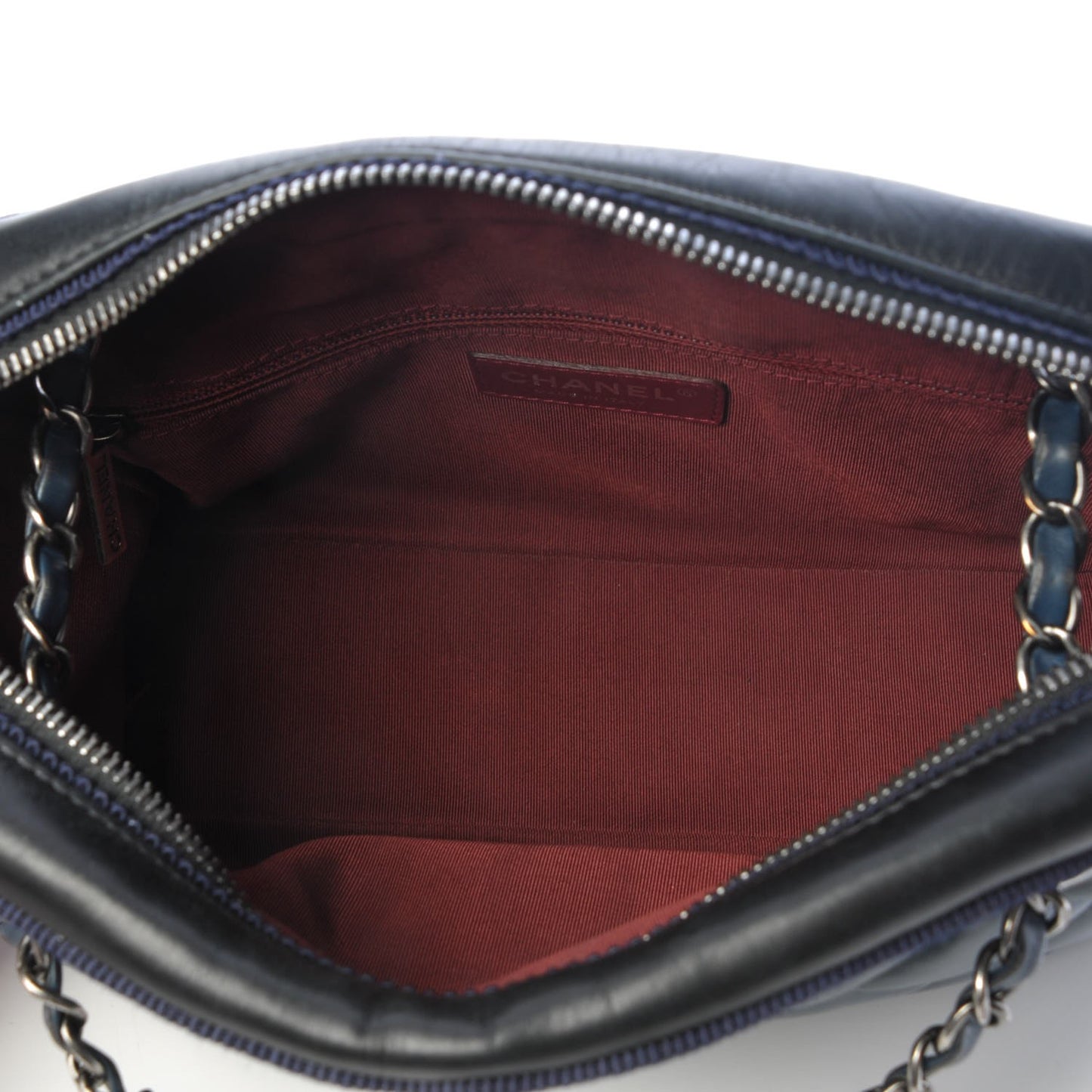 Calfskin Quilted Small Ballerine Camera Case Dark Blue