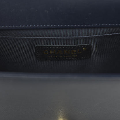Chanel Lambskin Quilted Medium Boy Flap Dark Navy 8 of 10
